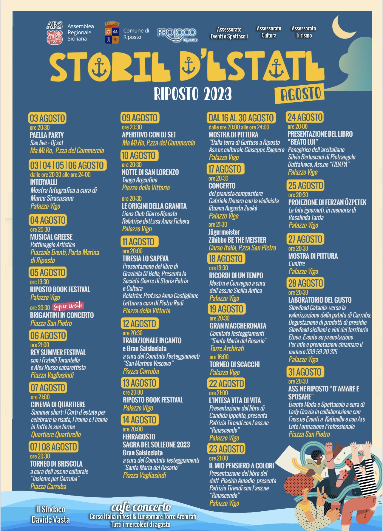 Riposto, pronte le ‘Storie d’Estate’ di agosto tra concerti, mostre ed eventi enogastronomici. Incentivi e buoni per esercenti e avventori