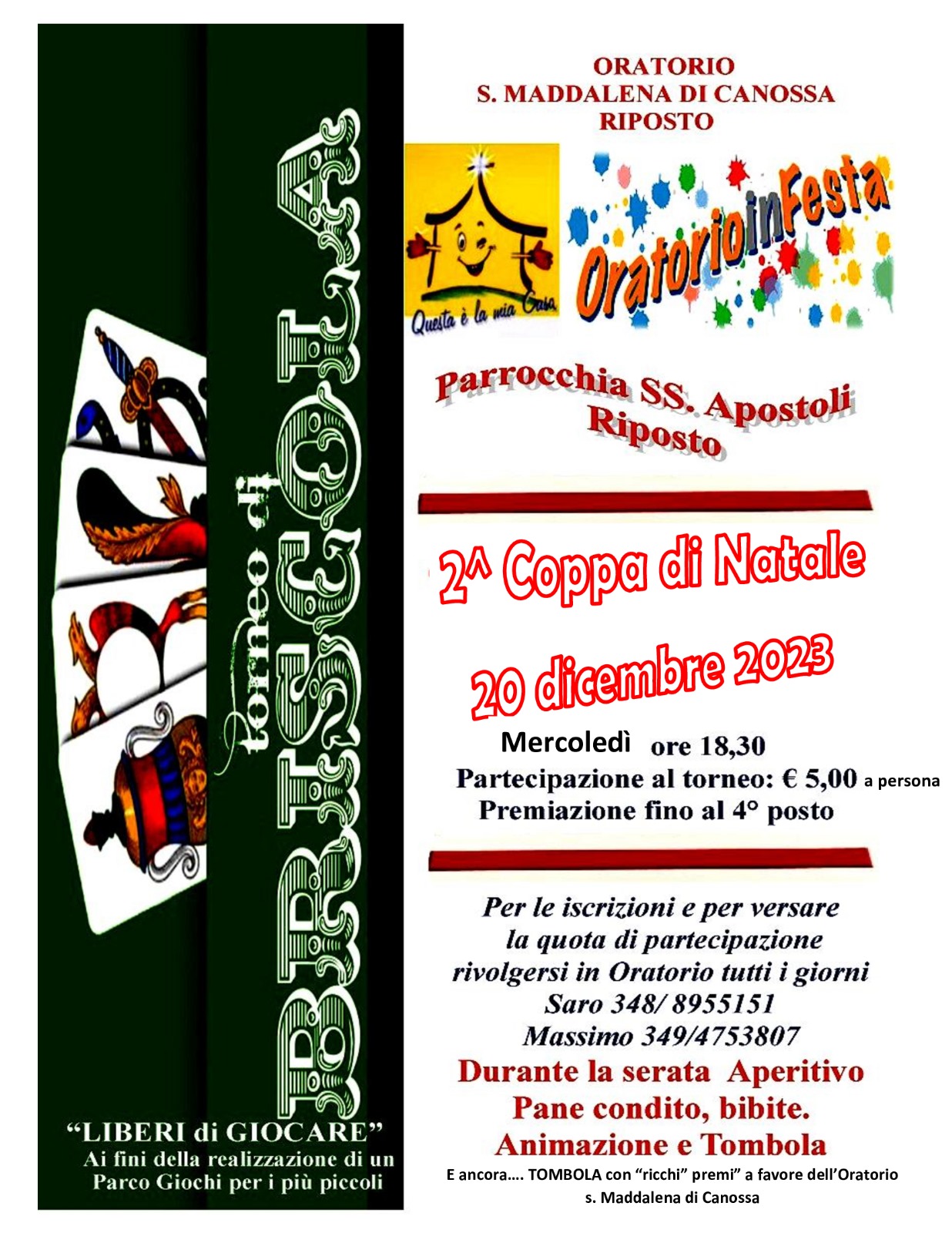 Il 20 dicembre serata di solidarietà con la 2ª Coppa di Natale 
