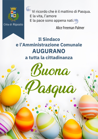 Buona Pasqua a tutta la cittadinanza dal sindaco e dall'amministrazione comunale